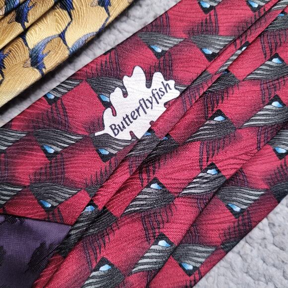 Nature Conservancy 3pc Silk Handmade Neckties Colorful Collection Fish Prints - Picture 5 of 6